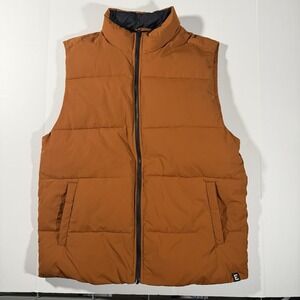 Everlane Men's Puffer Vest Burnt Orange Medium Down-Fill Insulated Vest M